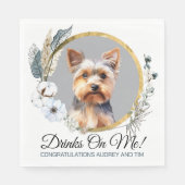 Yorkshire Terrier Trouwservetten Met Honden Foto Servet (Voorkant)