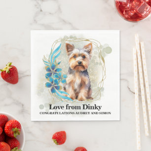 Yorkshire Terrier Trouwservetten Met Honden Foto Servet