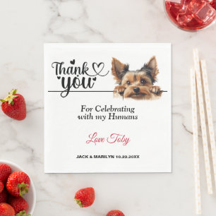 Yorkshire Terrier Trouwservetten met Honden Foto Servet