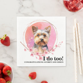 Yorkshire Terrier Trouwservetten Met Honden Foto Servet