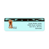 Yorkshire Terrier, Turquoise & Zwart Design Etiket (Voorkant)