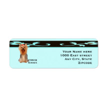 Yorkshire Terrier, Turquoise & Zwart Design
