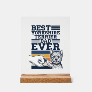Yorkshire Terrier Vader Vuist Bump Vintage Vector Acryl Bord