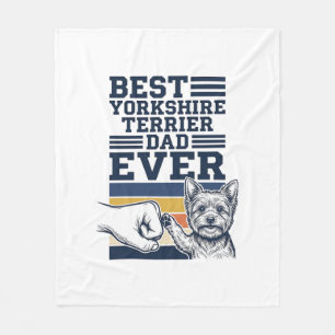 Yorkshire Terrier Vader Vuist Bump Vintage Vector  Fleece Deken