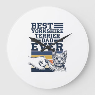 Yorkshire Terrier Vader Vuist Bump Vintage Vector Grote Klok