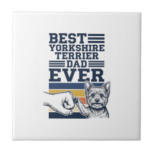 Yorkshire Terrier Vader Vuist Bump Vintage Vector  Tegeltje