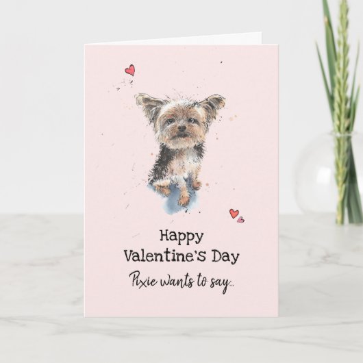 Yorkshire Terrier Valentijn's day Greetings Kaart (Voorkant)