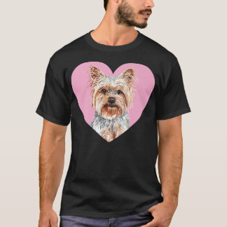 Yorkshire Terrier Valentijnsdag Pink Heart Yorkie T-shirt