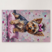 Yorkshire Terrier Valentine's Day Glittering Heart Legpuzzel (Horizontaal)