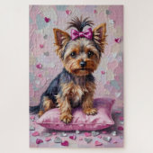 Yorkshire Terrier Valentine's Day Glittering Heart Legpuzzel (Verticaal)