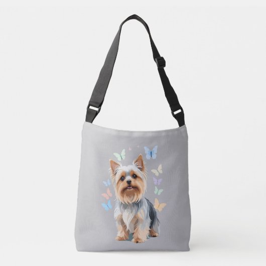Yorkshire Terrier Vector Schilderen Schattig Fun J Crossbody Tas (Voorkant)