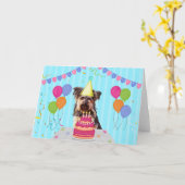 Yorkshire Terrier Verjaardagsvakantie Kaart (Gele Bloem)