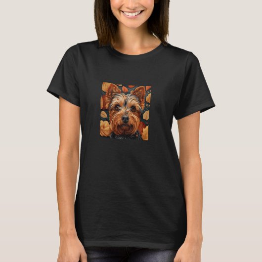 Yorkshire Terrier verlaat camouflageafbeelding T-shirt (Voorkant)