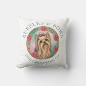 Yorkshire Terrier Verzorgingssalon Kussen | Wit (Voorkant)