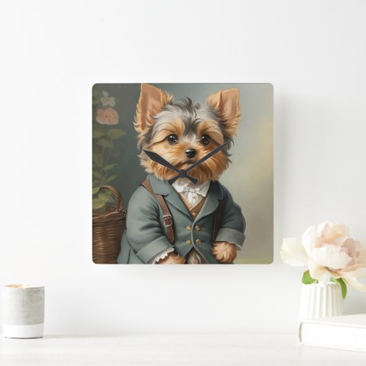 Yorkshire Terrier Vierkante Klok (Huis)