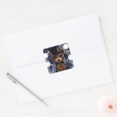 YORKSHIRE TERRIËR VIERKANTE STICKER (Envelop)