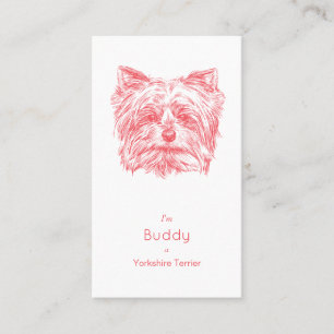 Yorkshire Terrier Visitekaartje - Roze