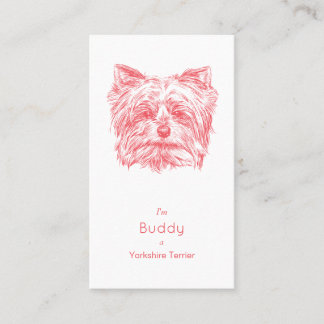 Yorkshire Terrier  Visitekaartje - Roze