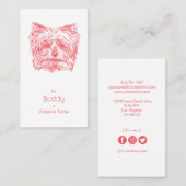 Yorkshire Terrier  Visitekaartje - Roze (Voorkant / Achterkant)