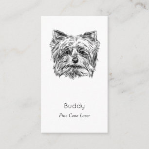 Yorkshire Terrier Visitekaartje - zwart
