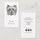 Yorkshire Terrier  Visitekaartje - zwart (Voorkant / Achterkant)