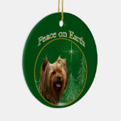 Yorkshire Terrier Vrede Keramisch Ornament (Rechts)