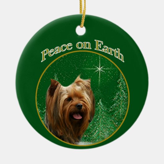 Yorkshire Terrier Vrede Keramisch Ornament (Voorkant)