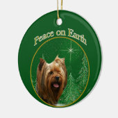 Yorkshire Terrier Vrede Keramisch Ornament (Links)
