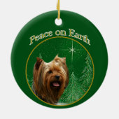 Yorkshire Terrier Vrede Keramisch Ornament (Achterkant)