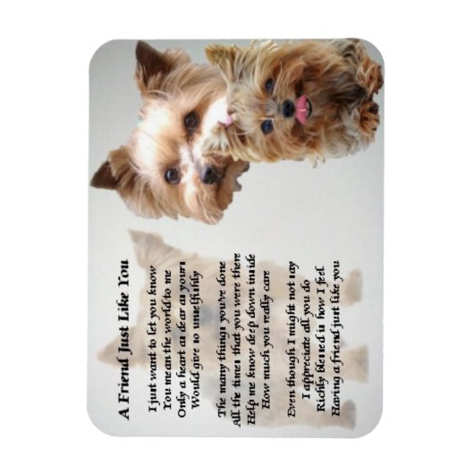 Yorkshire Terrier Vriend Gedicht Magnet Magneet (Verticaal)