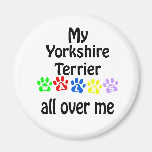 Yorkshire Terrier wandelingen ontwerp Magneet (Voorkant)
