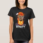 Yorkshire Terrier Wat Yorkshire Terrier met Knif T-shirt (Voorkant)
