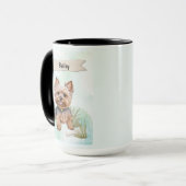 Yorkshire Terrier Waterverf Gepersonaliseerde Hond Mok (Voorkant links)