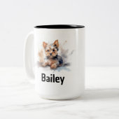 Yorkshire Terrier Waterverf Mok (Voorkant links)