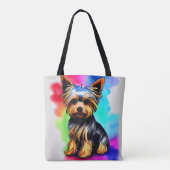 Yorkshire Terrier Waterverf Paint Splash Tas (Achterkant)