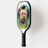 Yorkshire Terrier Waterverf Pickleball Paddle (Links)
