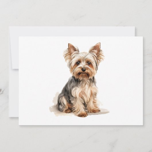 Yorkshire Terrier waterverf print Yorkie hondenkun Aankondiging (Voorkant)