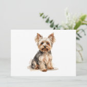 Yorkshire Terrier waterverf print Yorkie hondenkun Aankondiging (Staand voorkant)