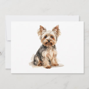 Yorkshire Terrier waterverf print Yorkie hondenkun Aankondiging