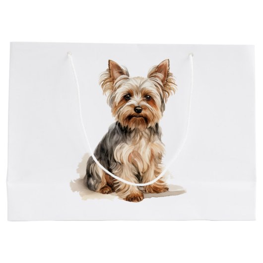Yorkshire Terrier waterverf print Yorkie hondenkun Groot Cadeauzakje (Achterkant)