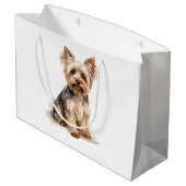 Yorkshire Terrier waterverf print Yorkie hondenkun Groot Cadeauzakje (Achterkant Gekanteld)