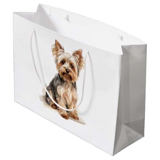 Yorkshire Terrier waterverf print Yorkie hondenkun Groot Cadeauzakje (Achterkant Gekanteld)