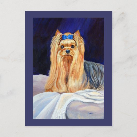 Yorkshire Terrier Wenskaart Briefkaart (Voorkant)