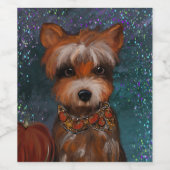 YORKSHIRE TERRIËR WIJN ETIKET (Enkel label)