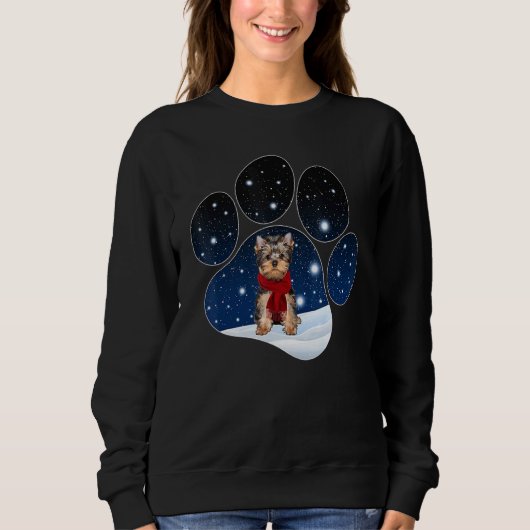 Yorkshire Terrier Winter Sneeuwpoot Honden Kerstmi Trui (Voorkant)