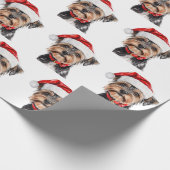 Yorkshire Terrier with Santa Hat Cadeaupapier (Hoek)