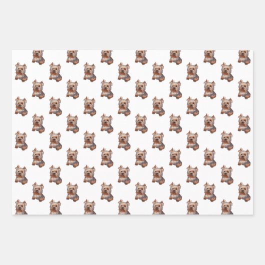 Yorkshire Terrier Wrapping Paper Sheets (Voorkant 3)
