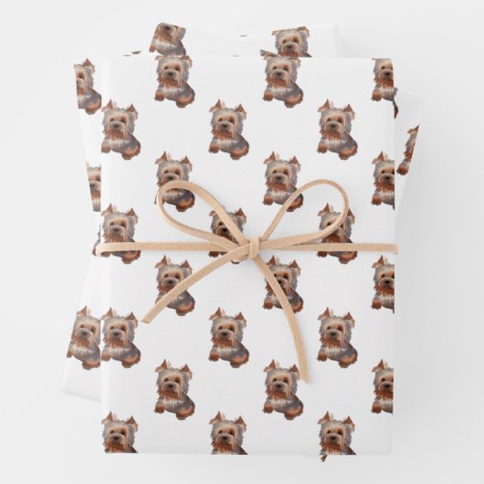 Yorkshire Terrier Wrapping Paper Sheets (In situ)