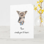 Yorkshire Terrier, Yorkie aangepaste moederdag Kaart (Gele Bloem)