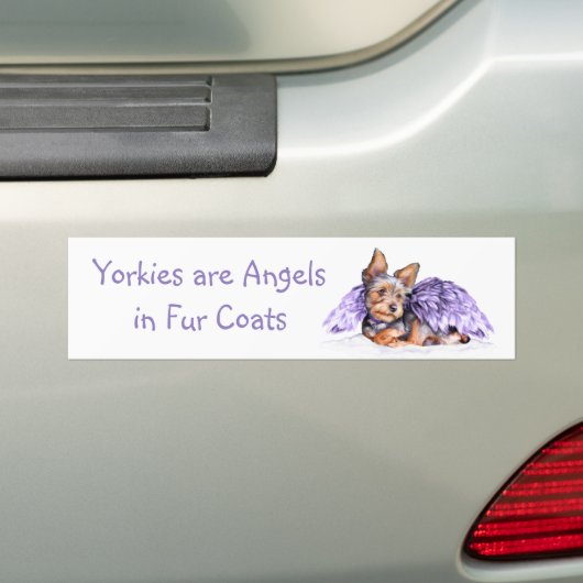 Yorkshire Terrier Yorkie Angel Bumpersticker (Op auto)